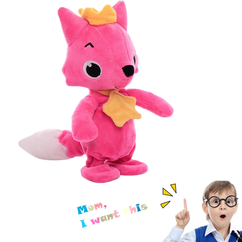 

YOHOLOO Soft Dolls Baby Cartoon FoxToys With Music Cute Animal Plush Baby Toy Fox Dolls Singing English Song For Gift Children