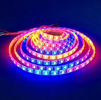 

5V SK6812 LED Pixel Strip Light,5050 SMD RGB 60LEDs/m Digital Flexible Tape Ambilight TV Lights,White/Black PCB,Waterproof IP65