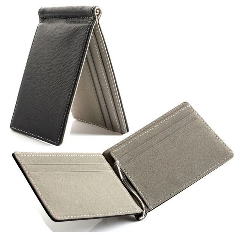 

eTya Hight Quality money clip short wallets women and men pu leather money holder brand male wallet clip luxury business style