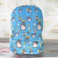 Nueva Llegada de Mi Vecino Totoro de Dibujos Animados Mochila de Lona Mochila Mochila Azul Bolsas de Hombro Mochila Escolar para Adolescentes Niños