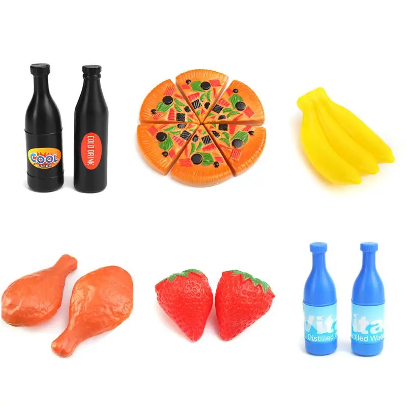 120 шт./компл. пластиковые Кухонные Игрушки развивающие для детей ролевые пищевые режущие игрушки кухня моделирование резки фруктов овощи еда