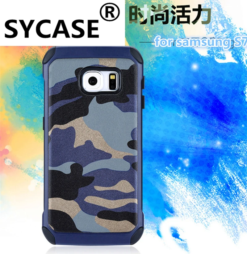 

SYCASE Case for Samsung Galaxy S6 S7 Army Camo Camouflage Pattern PC+TPU 2 in1 Anti-knock Back Cover for Samsung S7