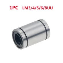 Palier linéaire LM3UU LM4UU LM5UU LM6UU LM8UU, 1 pièce, douille linéaire 8mm, CNC, pour tiges, Rail de revêtement, pièces d'arbre linéaire