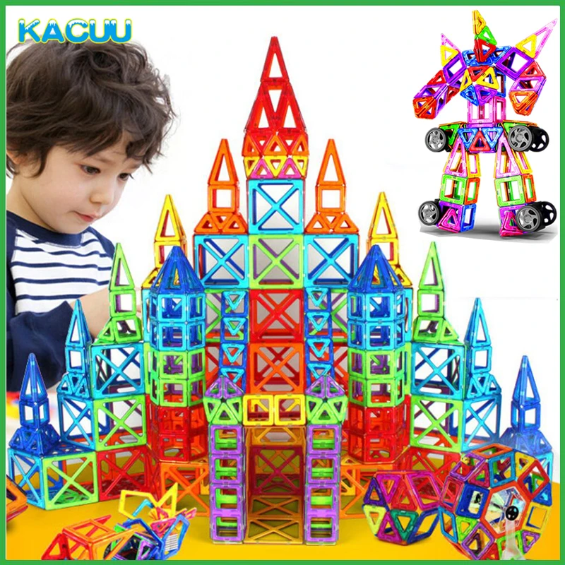 KACUU Big Size 123pcs Magnetic Designer Model & Building Toys Brick Magnetic Toys for Children