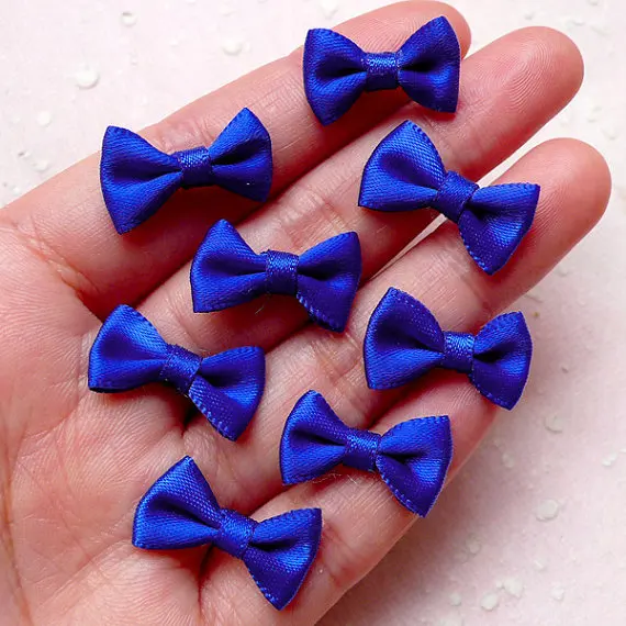 30 шт. маленькие тканевые Ленточные банты, мини Атласный Галстук-бабочка 20 мм x 12 мм/Королевский синий цвет) заколки для волос, украшения для свадебной вечеринки, для скрапбукинга