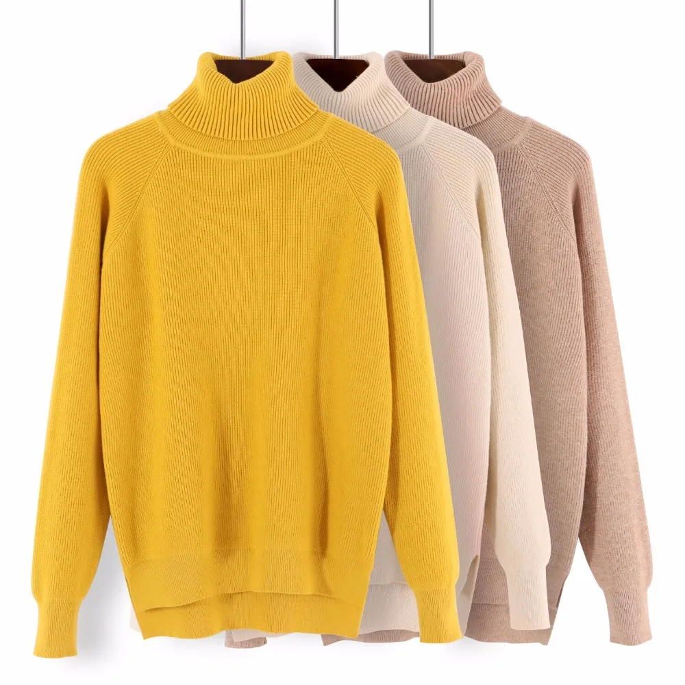

GIGOGOU Loose Turtleneck Women Autumn Winter Sweater Thick Warm Pullover and Sweater Soft Long Sleeves Jumper Femme Pull