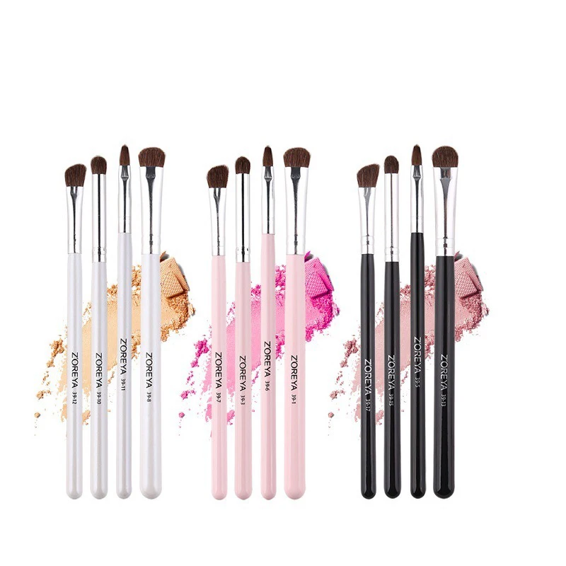 

High-quality A grade horsehair Eye makeup Smoky Liner Eyeshadow brush beginners small dark brown horse brush sets