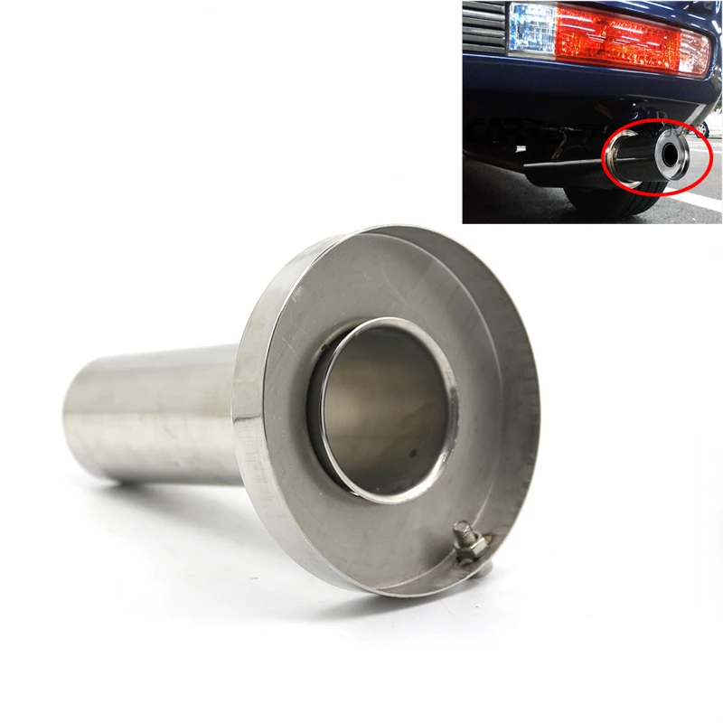 UNIVERSAL 85mm 3.5" /98mm 4'' /110mm 4.5'' car STAINLESS CHROME EXHAUST