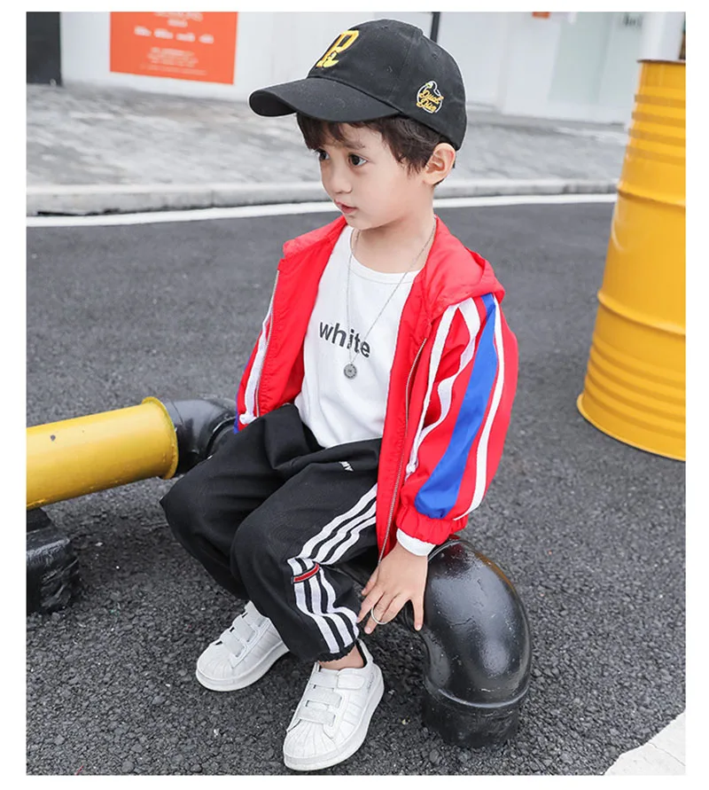  autumn pure color sport jacket for boys children casual hooded windbreaker outwear kids coat children clothing (3)