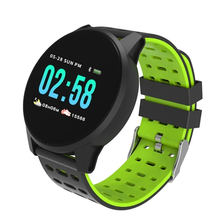 W1 Смарт-часы браслет цветной ЖК-Смарт-Браслет спортивный фитнес-трекер группа кровяное давление часы для телефонов Android Ios - Цвет: Зеленый
