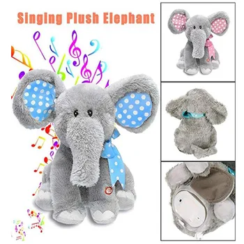 

Kids Elephant Singing Toys,Hemlock Toddler Baby Soft Plush Animal Toys Stuffed Doll Big Toys