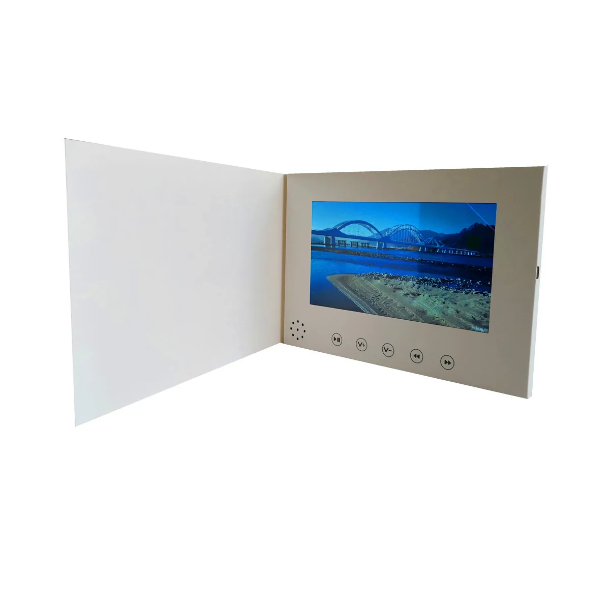 7inch lcd Video brochure 2gb/4gb/8GB storage Universal Fashion Design Video Advertising Card watching booklet blank Folding card