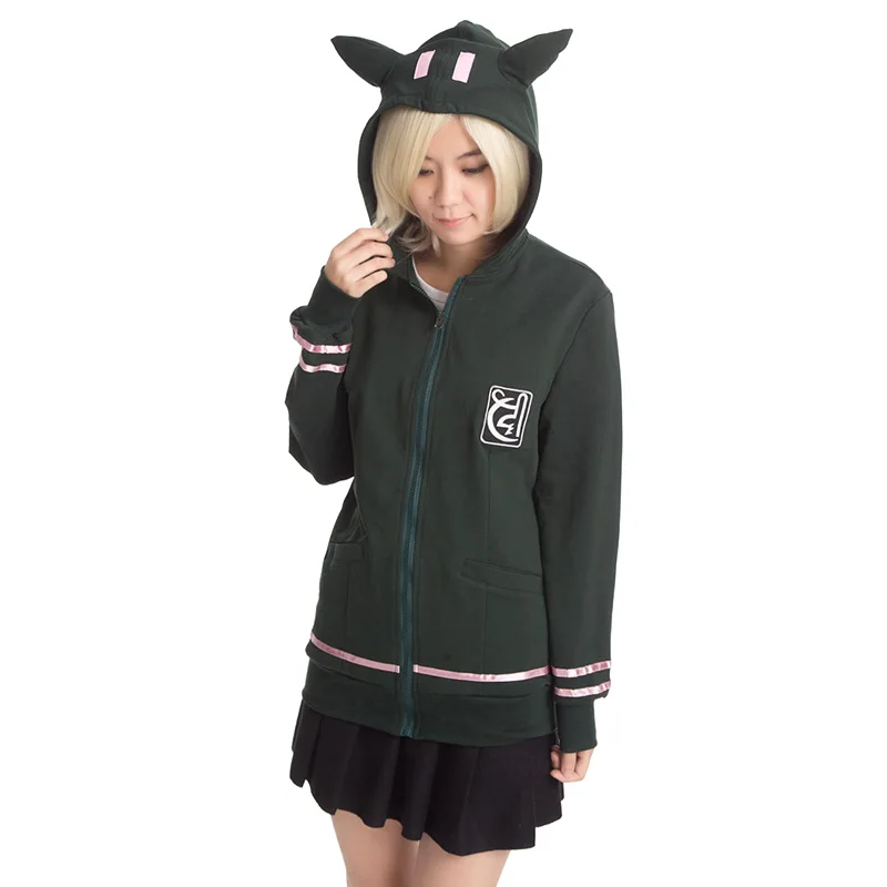 Новое поступление высококачественное аниме Danganronpa Chiaki Nanami костюм для тематической вечеринки ArmyGreen хлопковое пальто на молнии с капюшоном куртка с капюшоном