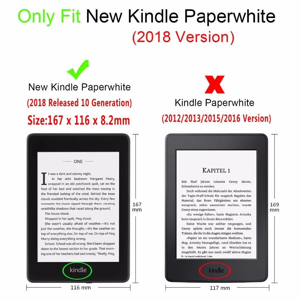 Тонкий твердый кожаный чехол для Amazon New kindle 6,0 10 поколение Авто бодрствующий умный чехол для сна Funda Coque Shell+ Pen