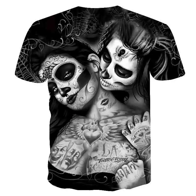 SKULLS SALES 20% OFF!!!! ANY PURCHASE! 2 Masked 2018 New 3D t shirt Woman Men Skull tshirt Print Peking Opera Summer Tops Casual Tees Short Sleeve Streetwear Halloween 1