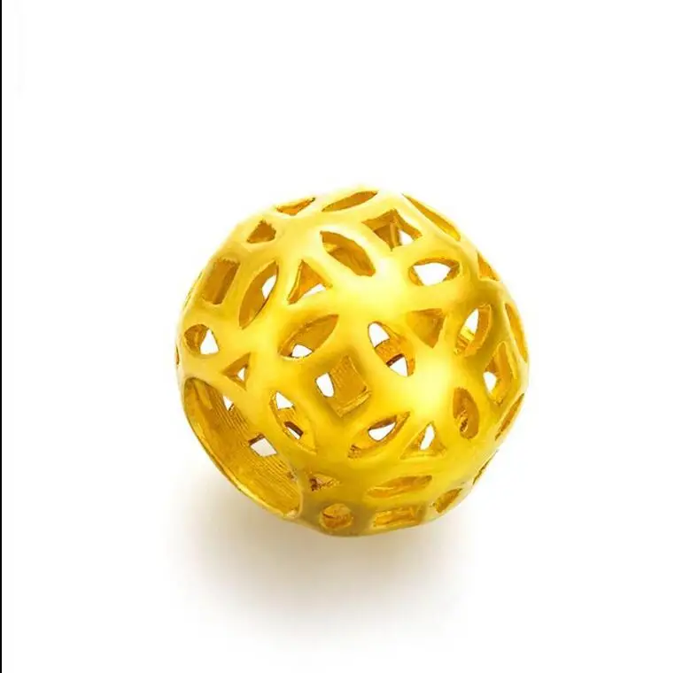 

Pure 999 24k Yellow Gold Pendant / 3D New Design Hollow Bead Pendant 1g