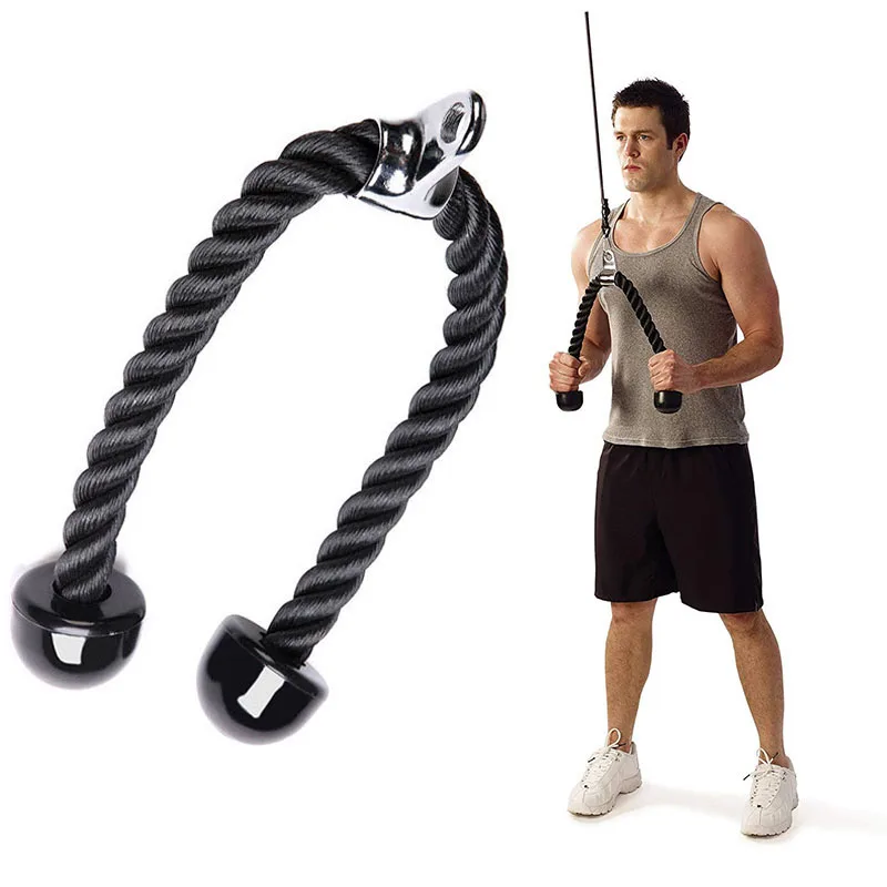 Tricep Rope Push Pull Down Cord Barbell Deluxe Pull Ropes Resistance