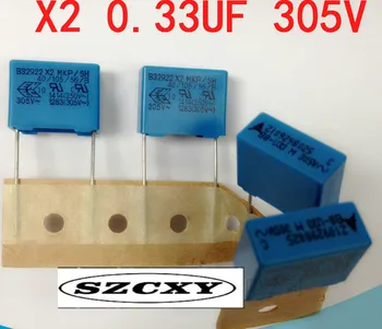 

100% New and original X2 MKP/SH 0.33UF 330NF 334 Feet from 15 mm