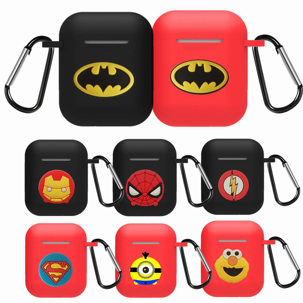 

Marvel Avengers Protective Cover For Airpods Case Cover With Keychain Cute Skin TPU Earphone Protector Shell For Apple Air pods