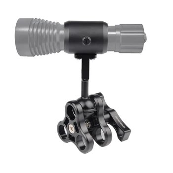 

MINIFOCUS Universal Ball Joint Bracket Photography Diving Flashlight Arm Ball Holder Bracket with 3 hole Ball Clamp Mount