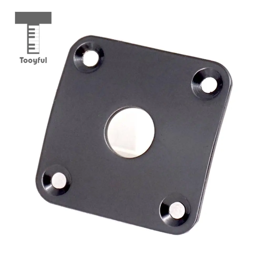 Tooyful 2pcs Metal Curved Bottom Jack Plate Square Jackplate for LP Electric Guitar Parts