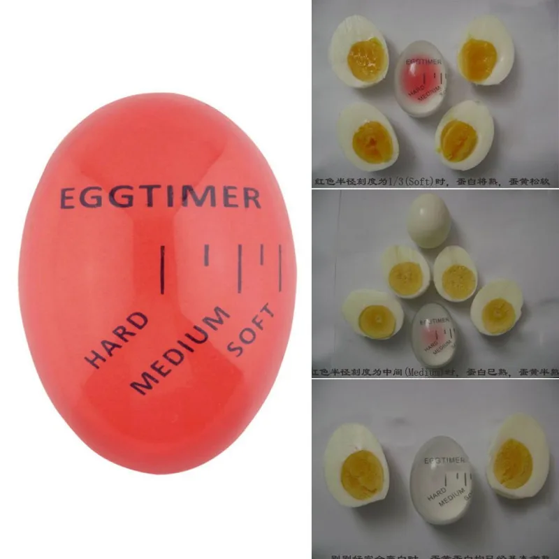 

Portable Color Changing Mini Egg Timer with Soft Medium Hard Boiled Calibration Practical Cook Boil Eggs Thermometer