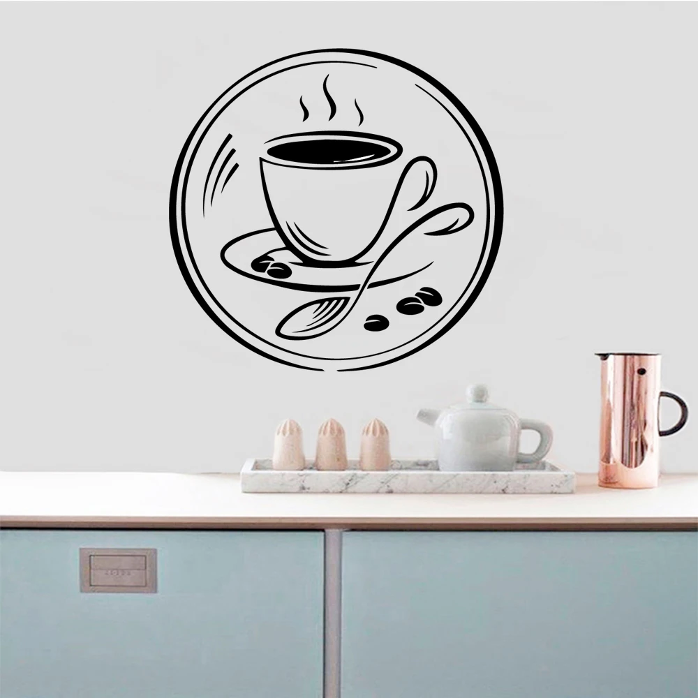 3D Coffee Art Sticker Waterproof Wall Stickers Pvc Wall Decals Art Decals