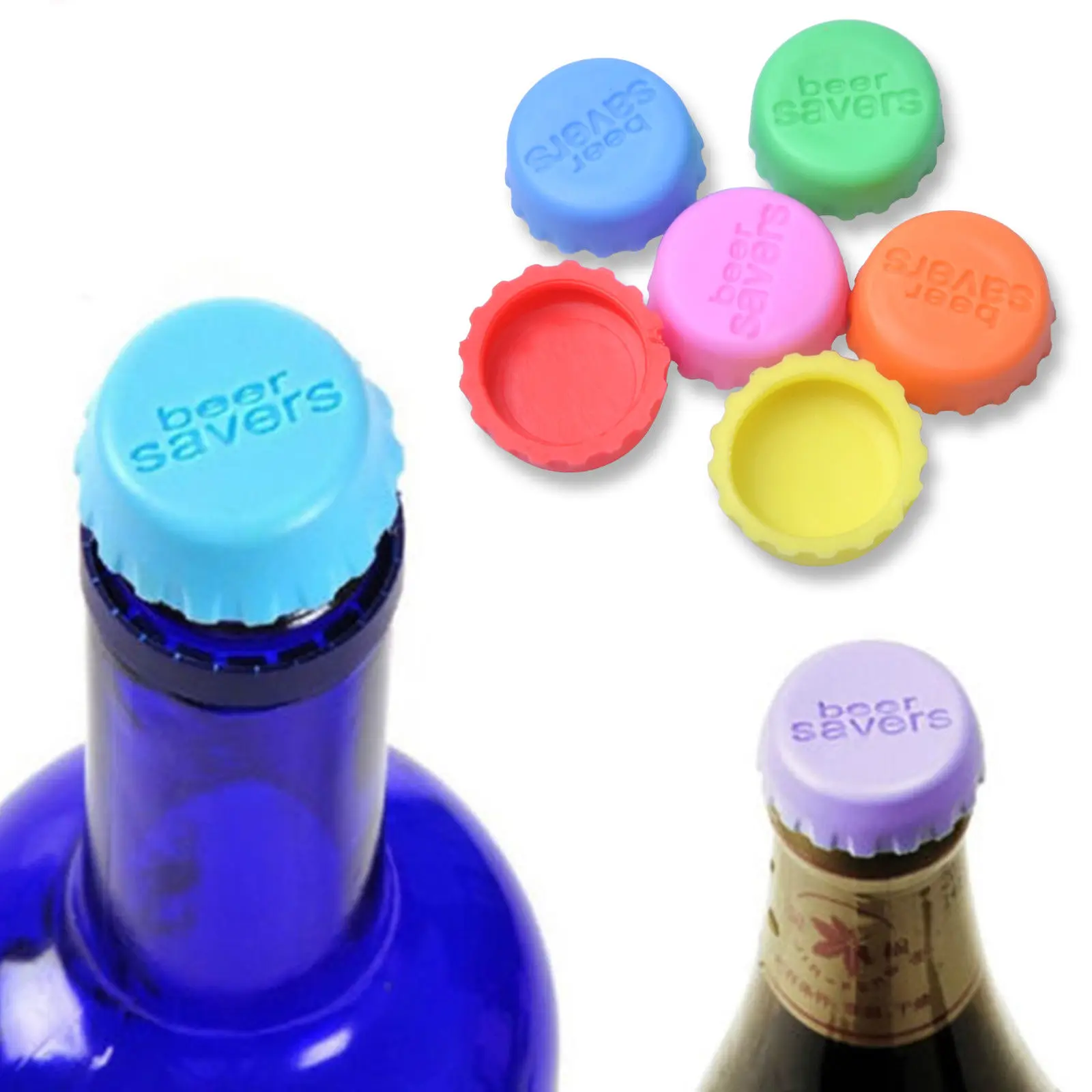 6 pcs/lots Colorful silicone wine stopper keep beer wine fresh Wine