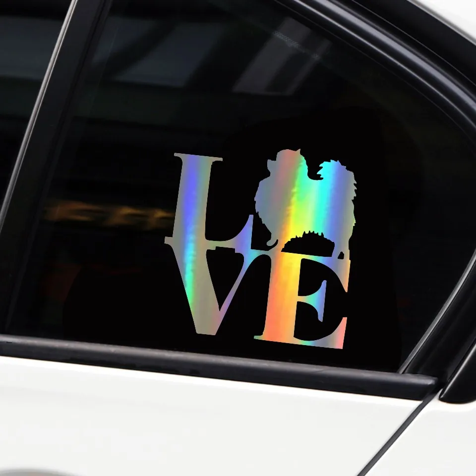 Anycuros Creative Personality Fashion LOVE Pomeranian Car Sticker 13.5cm13 (10)