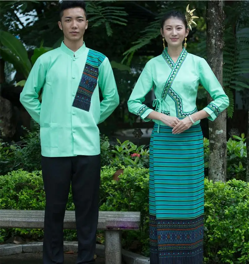 Thailand Dai princess Robe dress men's and women's long sleeved Hotel