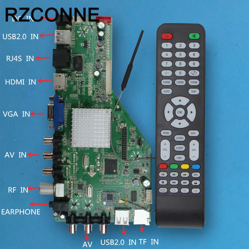 MSD338S ТВ 5,0 интеллектуальная беспроводная сетевая ТВ плата драйвера универсальная ЖК-материнская плата для Android Wi-Fi tv ram 1G и 4G