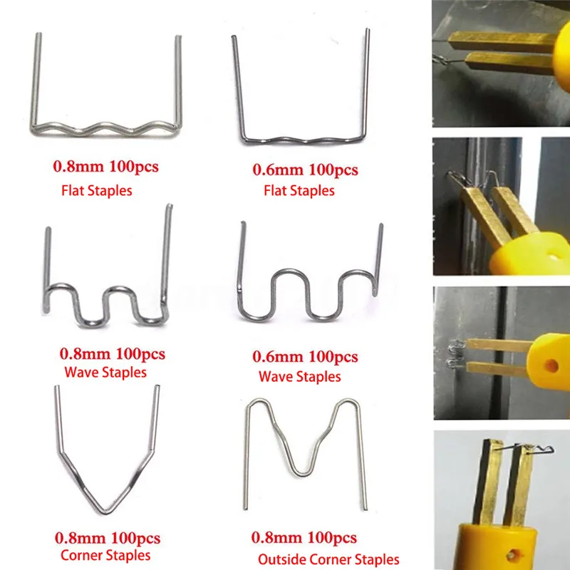 

New High Quality 100Pcs Hot Strong Durable Steady Stapler Staples For Plastic Welder Tool Car Damaged Bumper Repair Kit#295480