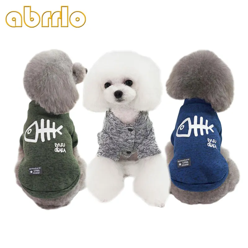 Abrrlo Printing Cotton Pet Dog Clothes Autumn Winter Jacket Hoodies
