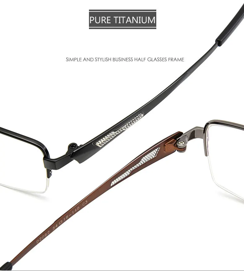 Чистый титан, Halfl Rim, Брендовые очки для мужчин, оптическая оправа для очков, очки по рецепту Oculos De Grau