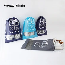 Два размера прозрачная домашняя сумка для хранения с завязкой утолщенная Пылезащитная переносная обувь сумка