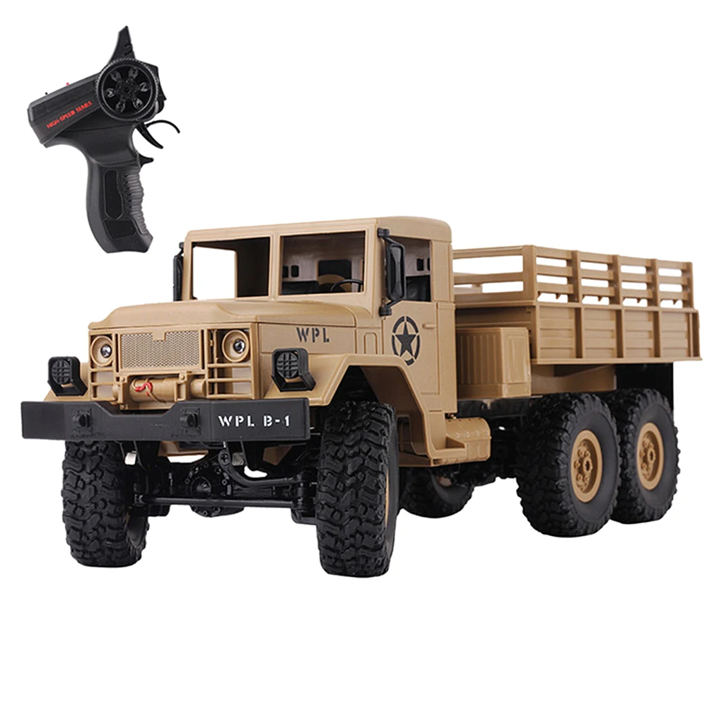 1/16 WPL B-1 2.4G 4WD Off-Road RC Army Truck Rock Crawler Car Electric Vehicel Model Toy Xmas Gifts Yellow