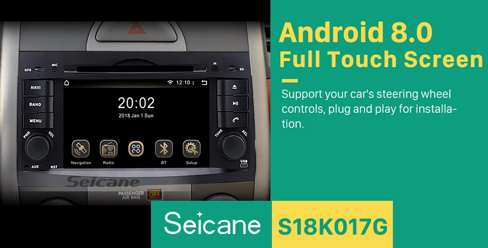 Clearance Clearance Seicane 4GB 8-Core Android 8.0 7inch GPS Car Radio For 2008-2015 KIA BORREGO DVD Multimedia Player 1080P Video Stereo 1