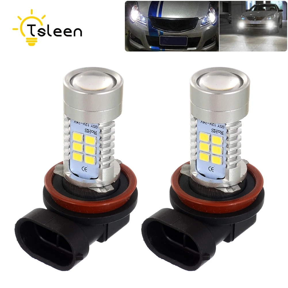 

TSLEEN 2/4/8 Pieces Auto DRL Fog Xenon Lamp H11 H8 Front Light Car Headlight Bulbs 2835 SMD 360 Car Led Lamps White 6000K 12V