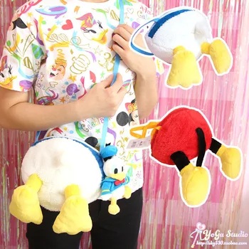 

Cartoon Cute Donald Duck Mickey Minnie Butt Plush Doll Messenger Bag Girls Shoulder Crossbody Bag Phone Purse Bags for Kids Gift