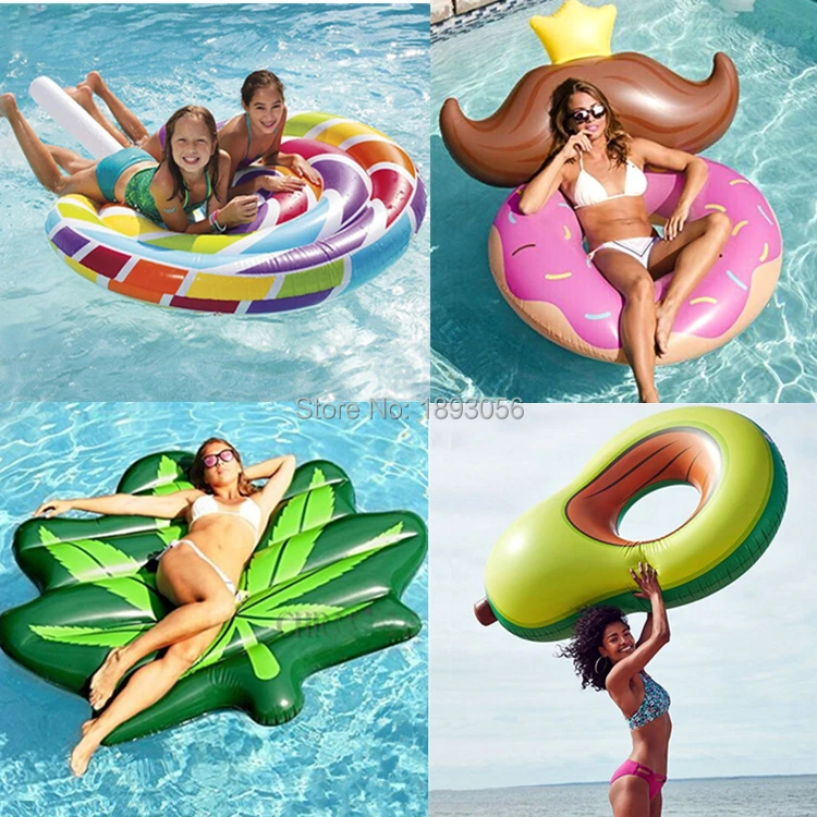 

Island GIFT Pool Floating Ring Toy STRONG Summer Fun Inflatable Leaf Icecream Pear Unicorn Air Mattress Water Play Equipment