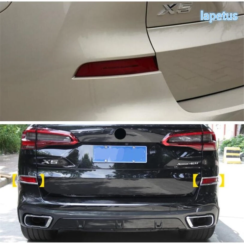 

Lapetus Tail Rear Trunk Fog Lights Lamp Decoration Frame Cover Trim 2 Piece Chrome Shiny Style ABS Fit For BMW X5 G05 2019