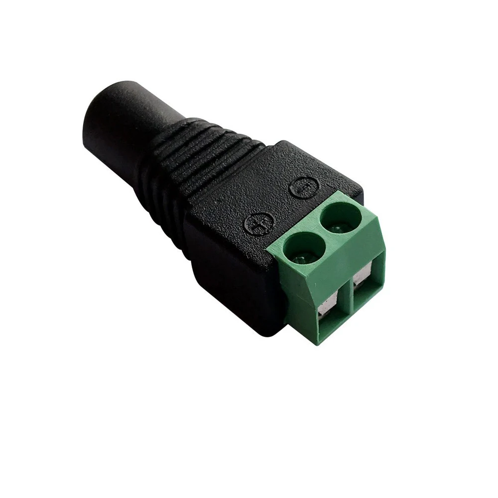 

1Pcs 5.5x2.1mm Female DC Power Jack Connector Plug Adapter For 5050 3528 Single Color LED Strip Light CCTV Camera