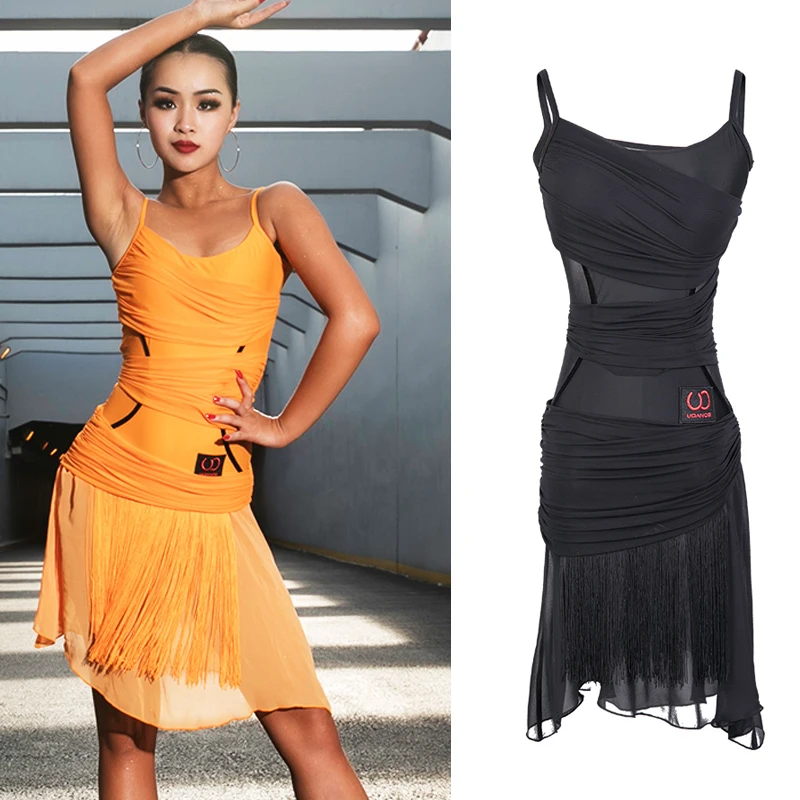 

Latin Dance Dress Sexy Suspender Tassel Skirt Women Modern Rumba Cha Cha Samba Dancing Clothes Ladies Practice Show Wear DN3550