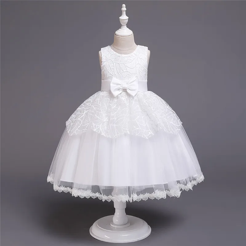 Платье для девочек с блестками; Vestido; Пышное Сетчатое платье принцессы с бантом; костюм; праздничное платье принцессы на День рождения; BH-855 - Цвет: white