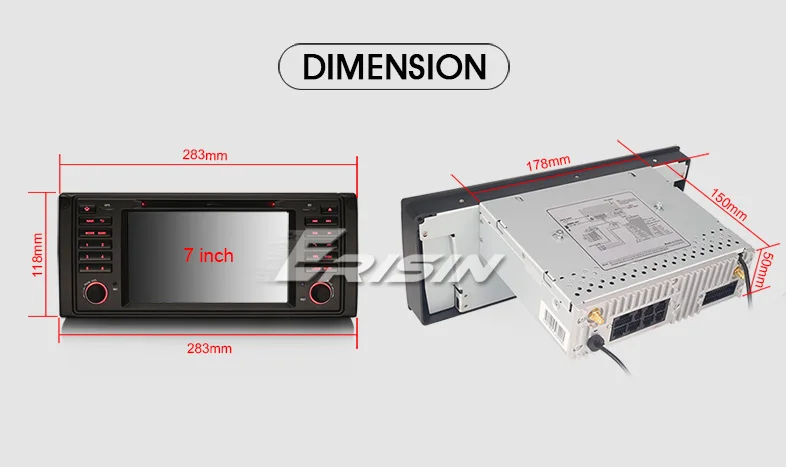 Clearance 7" Android 8.0 Oreo OS Car DVD GPS Radio for BMW E39 M5 1999-2003 & BMW E39 1995-2003 & BMW E38 1994-2001 & BMW X5 E53 2000-2007 22