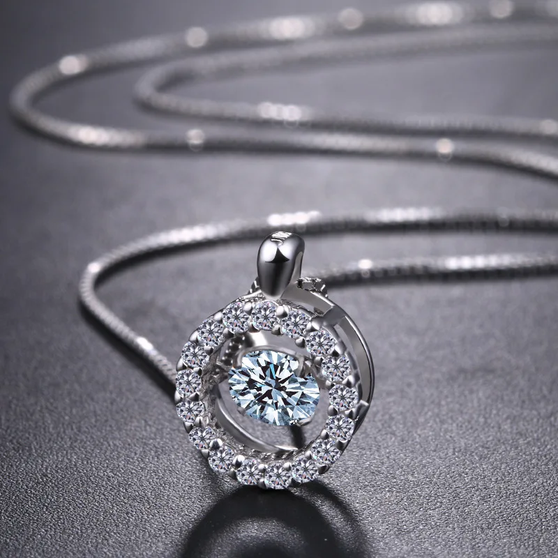 

INourzZ 2018 Fashion S925 sterling silver magic eye pendant necklace suspended zircon neck chain clavicle chain female models