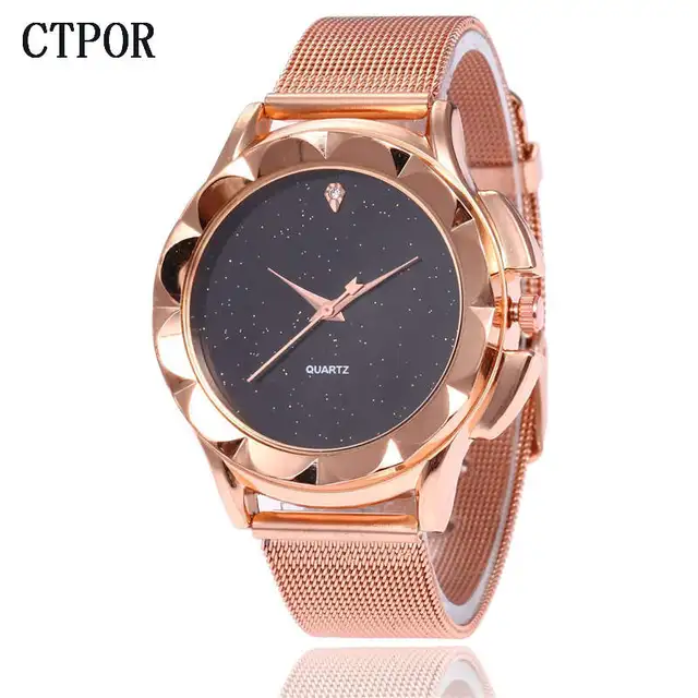 Rose Gold Steel Bracelet Watch Fashion Women's Watches No Logo Design CTPOR Luxu Rose Gold Steel Bracelet Watch Fashion Women's Watches No Logo Design CTPOR Luxu