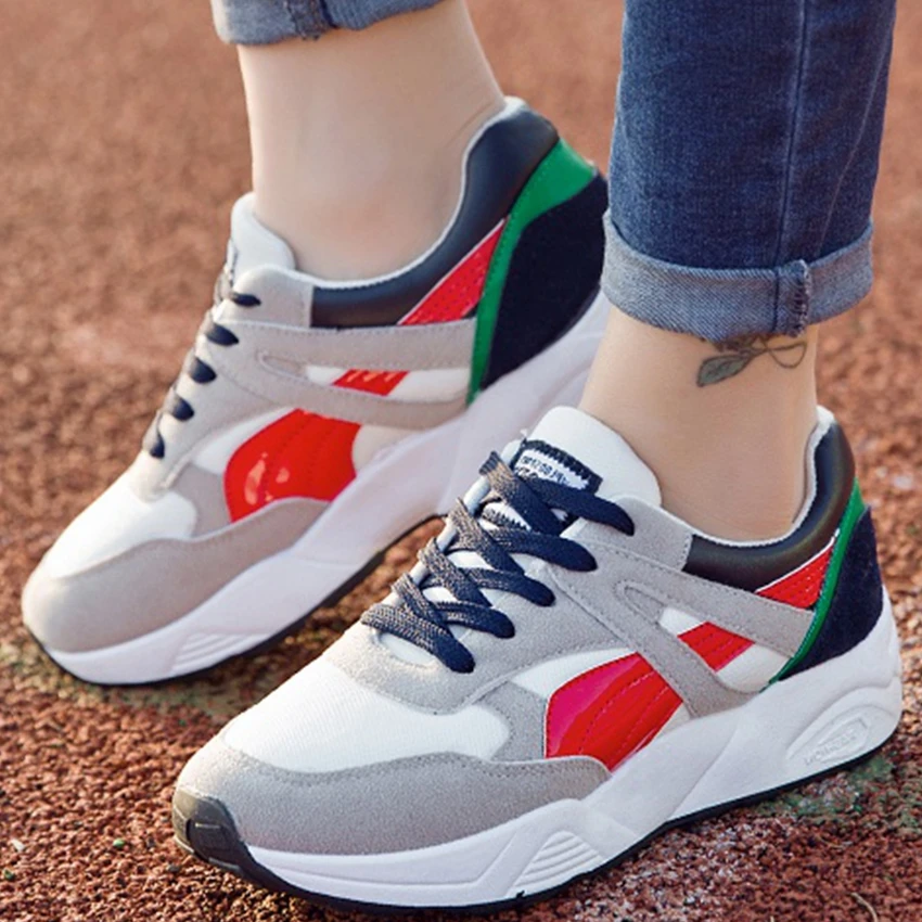 

women breathable sport running shoes ladies ultra light flats sole jogging trainers shoes girls student running shoes women 246g