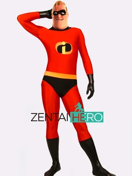 

Free Shipping DHL Wholesale Adult Mr-Incredible Zentai Catsuit Costume Lycra Spandex Super Hero Zentai Suit Halloween Costume