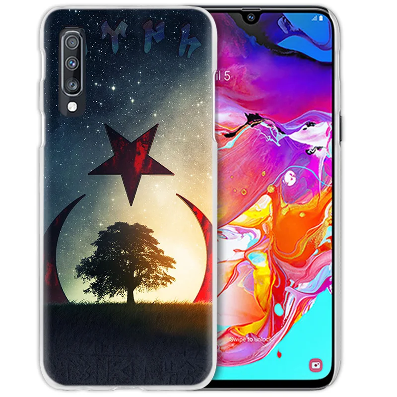 Турция чехол с флагом для samsung Galaxy A50 A70 A20e A40 A30 A20 A10 A8 A6 плюс A9 A7 Прозрачный жесткий чехол для телефона с изображением волка Coque Капа